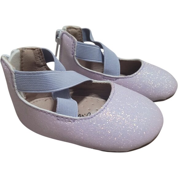 NEW A Bear Co Toddler Size 3 Lilac Smooth Glitter Ballerina Flats Purple - Picture 5 of 12